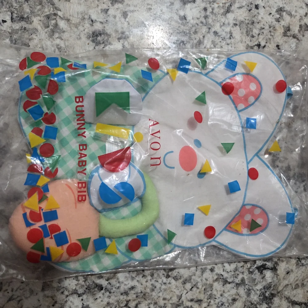 Avon Bunny Baby Bib - Colorful Design